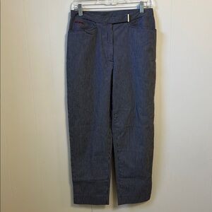 Vintage Y2K Lauren Jeans Co Navy Gingham Cropped Straight Pedal Pusher Pant 8